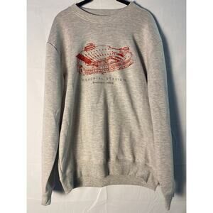 IU Bloomington Memorial Stadium Gray Crewneck Pullover Sweater Men's Size XL